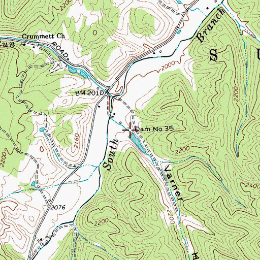 Topographic Map of Dam Number 35, WV