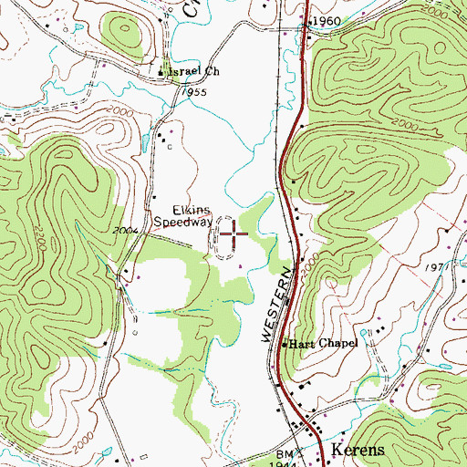 Topographic Map of Elkins Speedway, WV