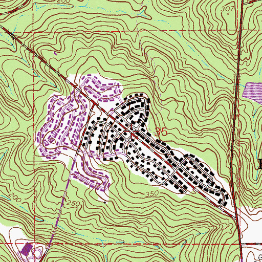 Topographic Map of Allen Heights, AL