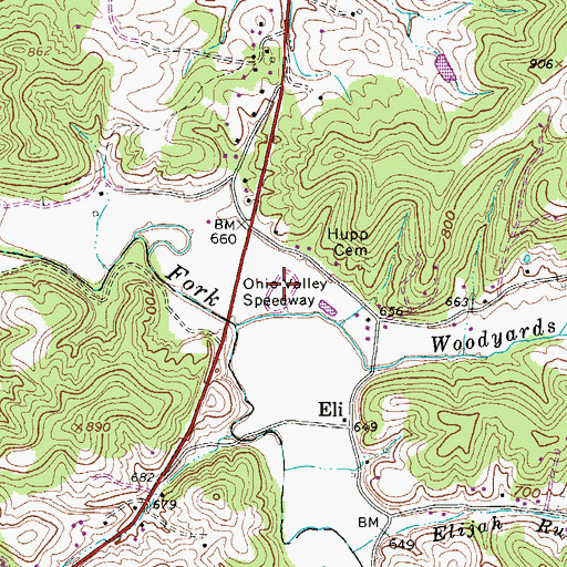 Topographic Map of Ohio Valley Speedway, WV