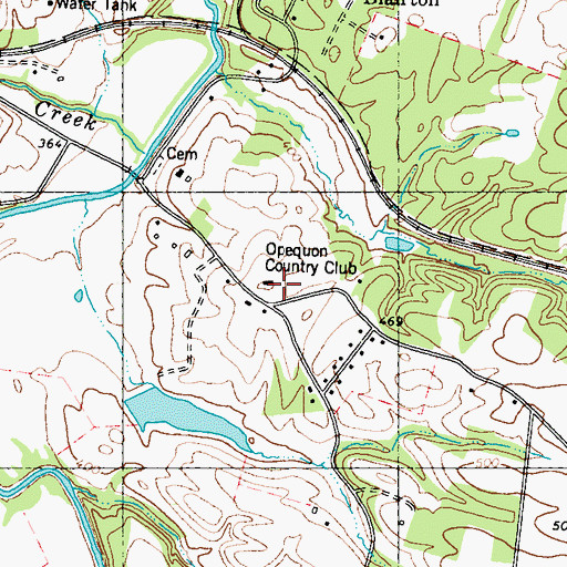 Topographic Map of Opequon Country Club (historical), WV