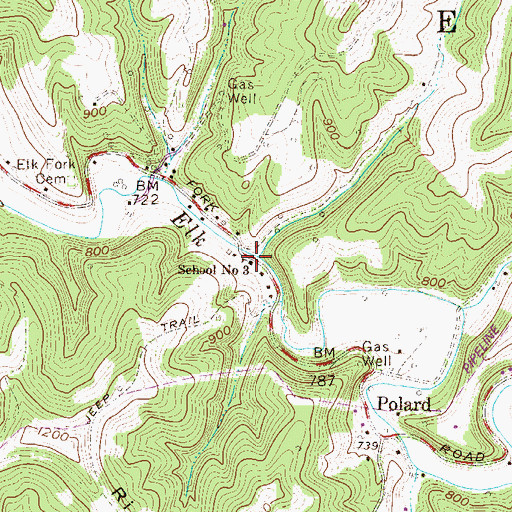 Topographic Map of School Number 3 (historical), WV