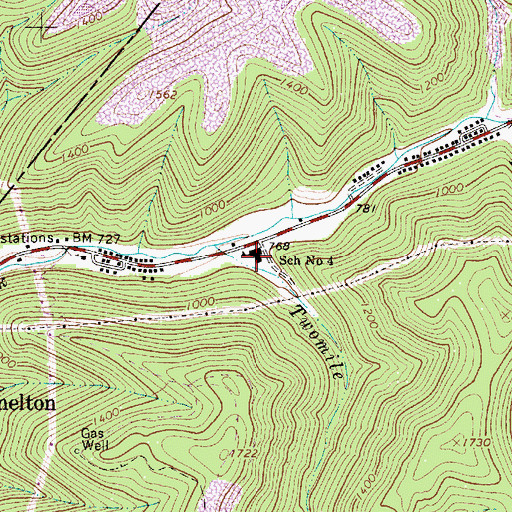 Topographic Map of School Number 4 (historical), WV