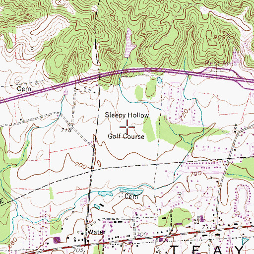 Topographic Map of Sleepy Hollow Golf Course, WV