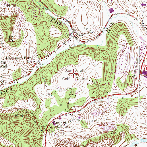 Topographic Map of Sunny Croft Country Club Golf Course, WV
