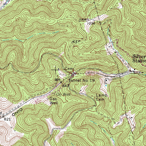 Topographic Map of Tunnel Number 19, WV
