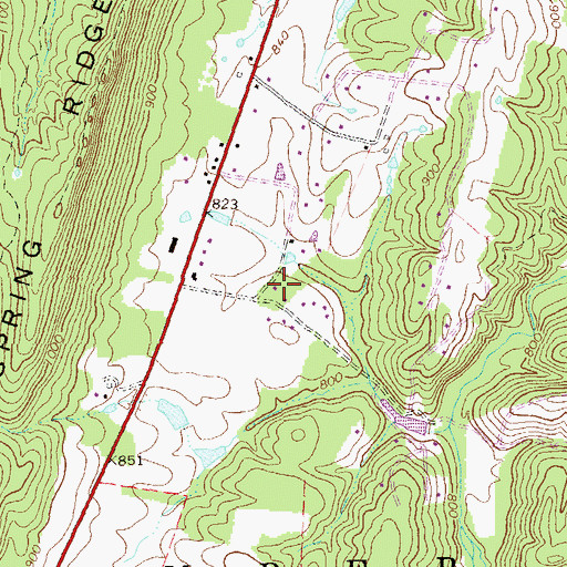 Topographic Map of Birch Grove School (historical), WV