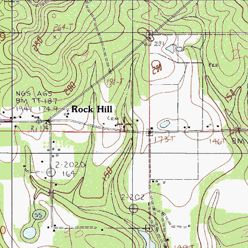 Topographic Map of Rock Hill Assembly of God Church, AL
