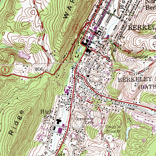 Topographic Map of Church of Christ, WV