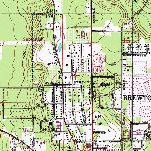 Topographic Map of Saint Stephens Episcopal Church, AL