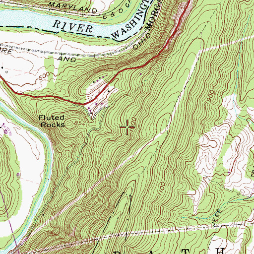 Topographic Map of Fahren Spring, WV