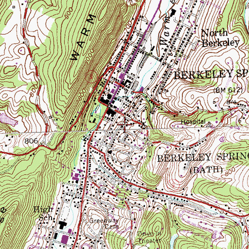 Topographic Map of First United Methodist Church, WV