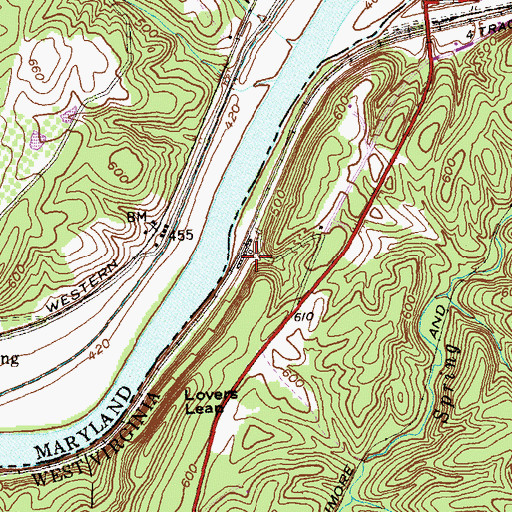 Topographic Map of Hancock Station Spring, WV