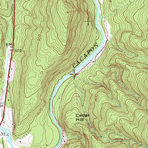 Topographic Map of Harland Ford, WV