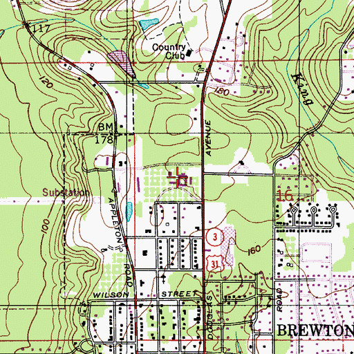 Topographic Map of T R Miller High School, AL