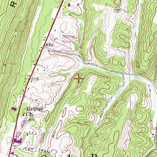 Topographic Map of Morgan County, WV