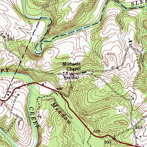 Topographic Map of Mount Trimble, WV