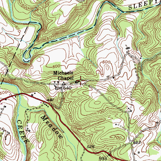 Topographic Map of Mount Trimble School (historical), WV