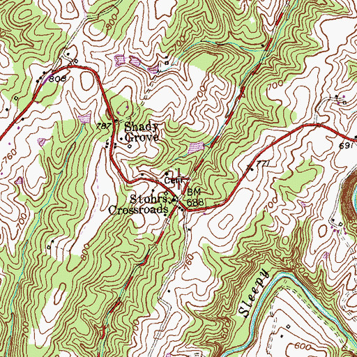 Topographic Map of Mount Zion Cemetery, WV
