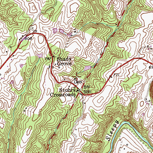 Topographic Map of Mount Zion United Methodist Church, WV