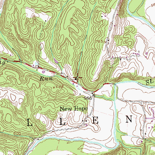 Topographic Map of New Hope Presbyterian Church, WV