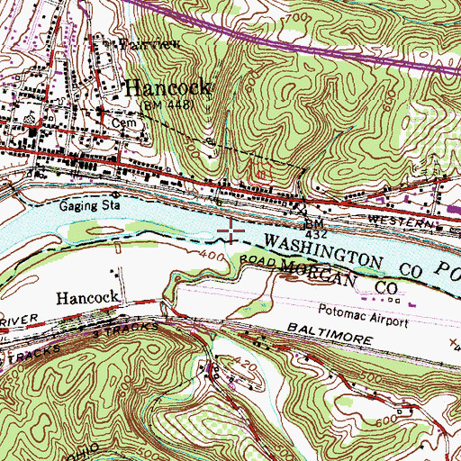 Topographic Map of Orricks Ferry (historical), WV