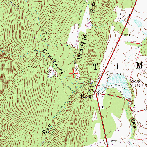 Topographic Map of Ridge Hatchery Spring, WV