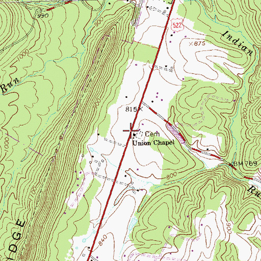 Topographic Map of Salem Methodist Episcopal Church (historical), WV