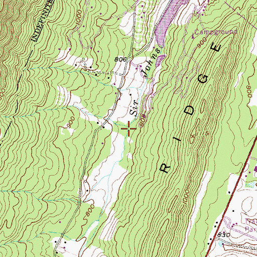 Topographic Map of Whisner Farm Spring, WV
