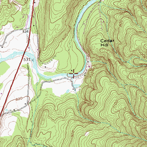 Topographic Map of Ziver Ford, WV