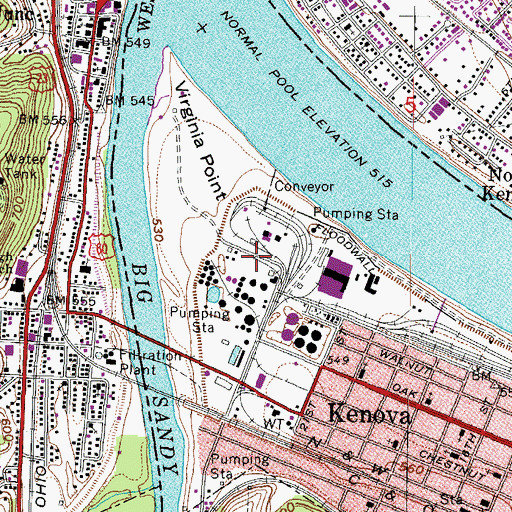 Topographic Map of Jordans Landing, WV