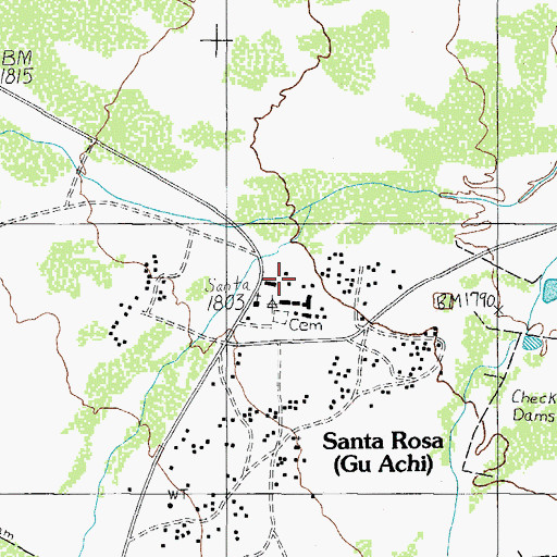 Topographic Map of Santa Rosa School, AZ