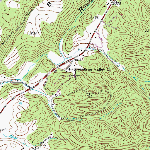 Topographic Map of Greenbrier Valley Christian Academy, WV