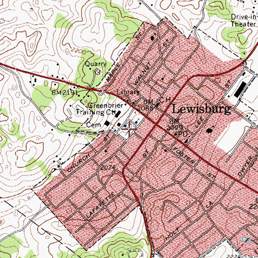 Topographic Map of Old Stone Cemetery, WV