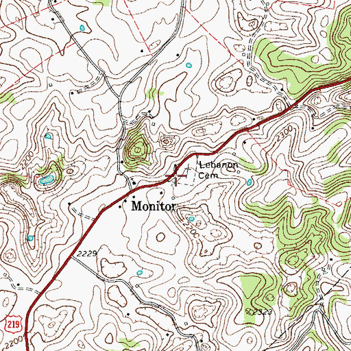 Topographic Map of Old Lebanon Associate Reformed Presbyterian Church (historical), WV