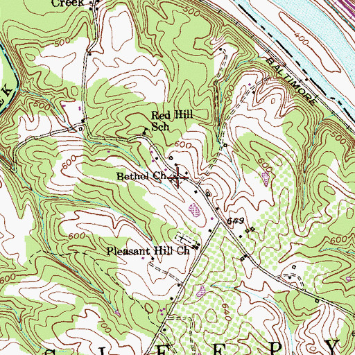 Topographic Map of Bethel Cemetery, WV