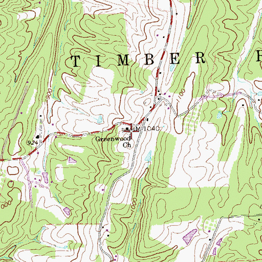 Topographic Map of Greenwood Cemetery, WV