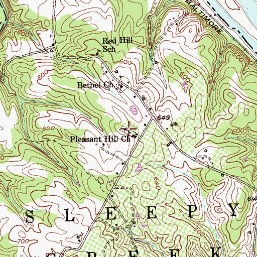 Topographic Map of Pleasant Hill Cemetery, WV