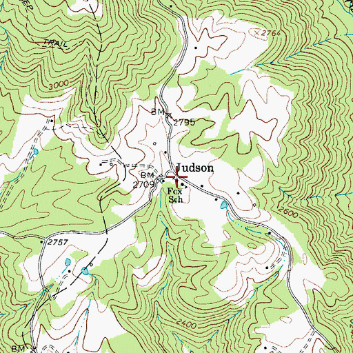 Topographic Map of Judson Freewill Baptist Church, WV