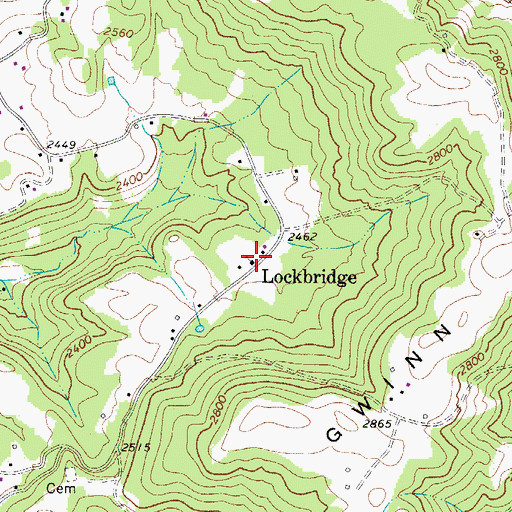 Topographic Map of Lockbridge Methodist Church, WV