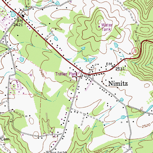 Topographic Map of Nimitz Missionary Baptist Church, WV