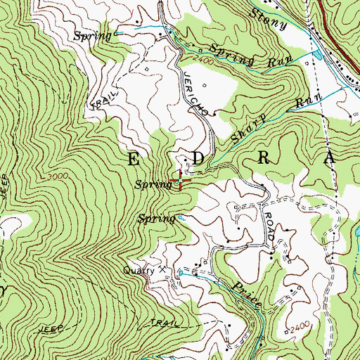 Topographic Map of Adam Moore Chalybeate Spring, WV