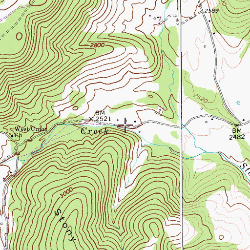 Topographic Map of Cockrane Spring, WV