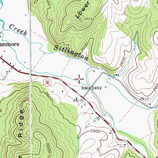 Topographic Map of Dunmore Spring, WV