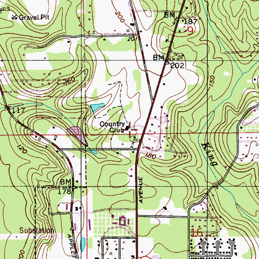 Topographic Map of Brewton Country Club, AL