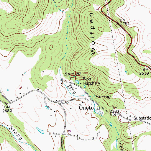 Topographic Map of McLaughlin Spring, WV
