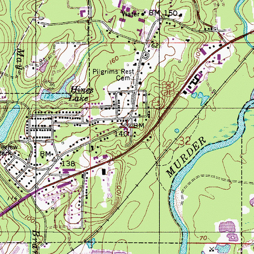 Topographic Map of Brewton Pentecostal Holiness Church, AL
