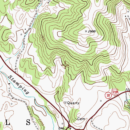 Topographic Map of McNeil Farm Spring, WV