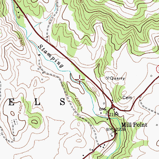 Topographic Map of McNeil Spring, WV