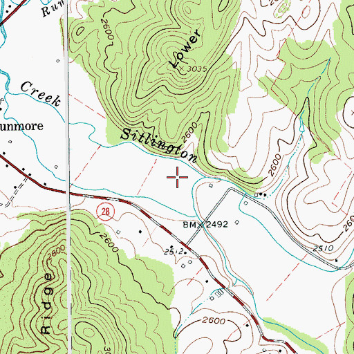 Topographic Map of Meadow Spring, WV